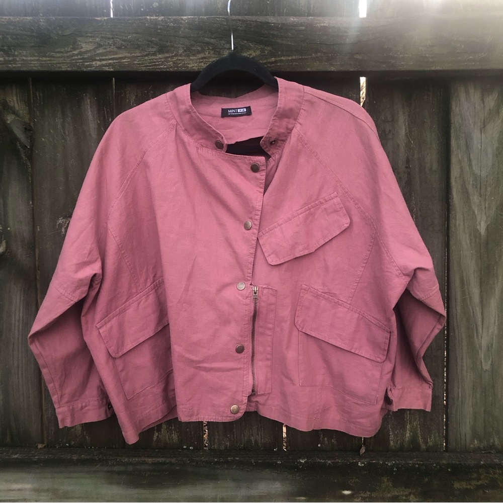 Mint dusty rose boho jacket.